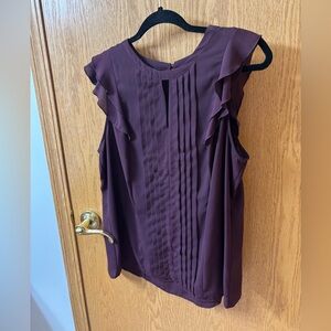 Elle Plum Ruffle Sleeve Blouse